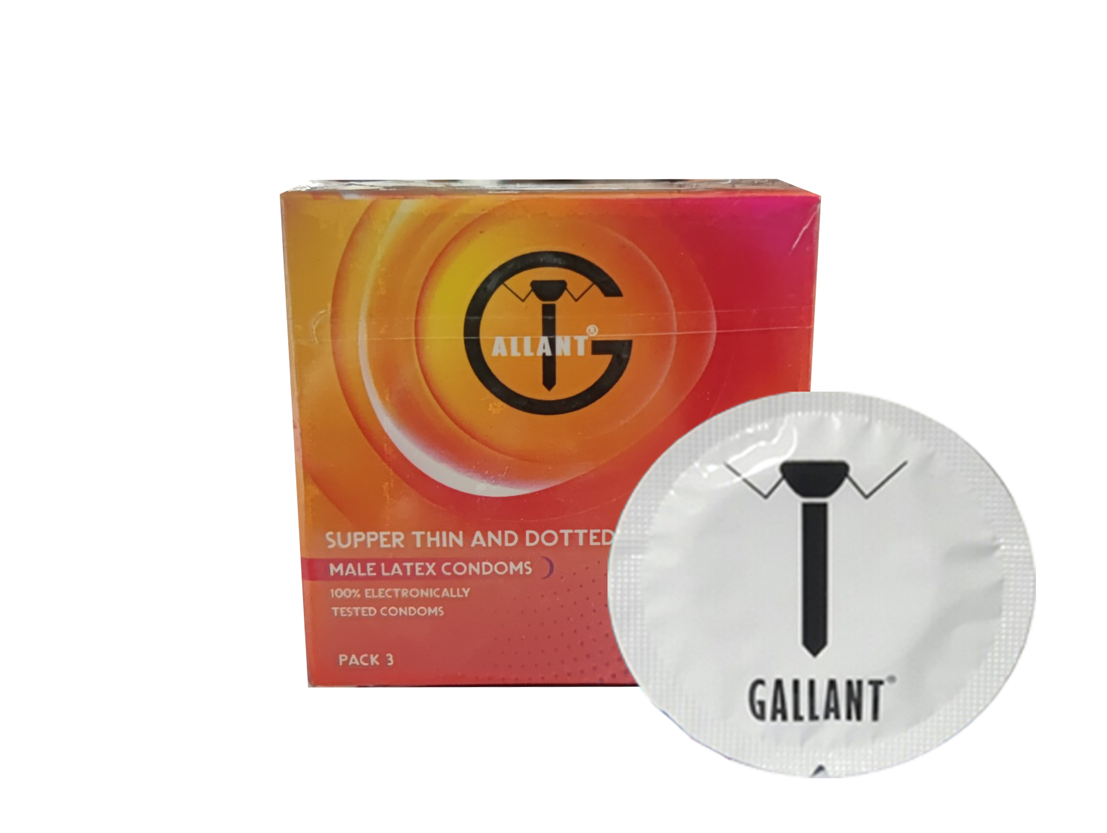 Bao cao su gallant supper thin and dotted gân gai medevice (h/3c) (cam)