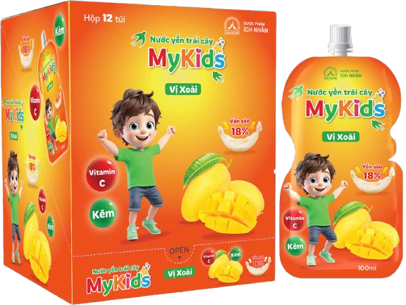 Nước yến trái cây vị xoài MyKids Ích Nhân DT Food (H/12g/100ml)