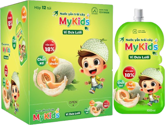 Nước yến trái cây vị dưa lưới MyKids Ích Nhân DT Food (H/12g/100ml)