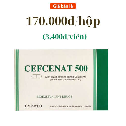 Cefcenat cefuroxim 500mg caplets Tipharco